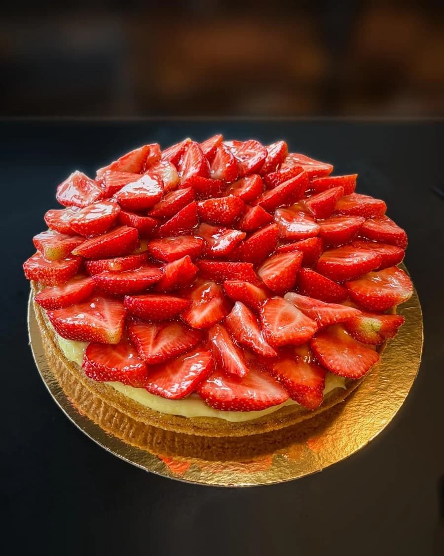 Verse aardbeienvlaai